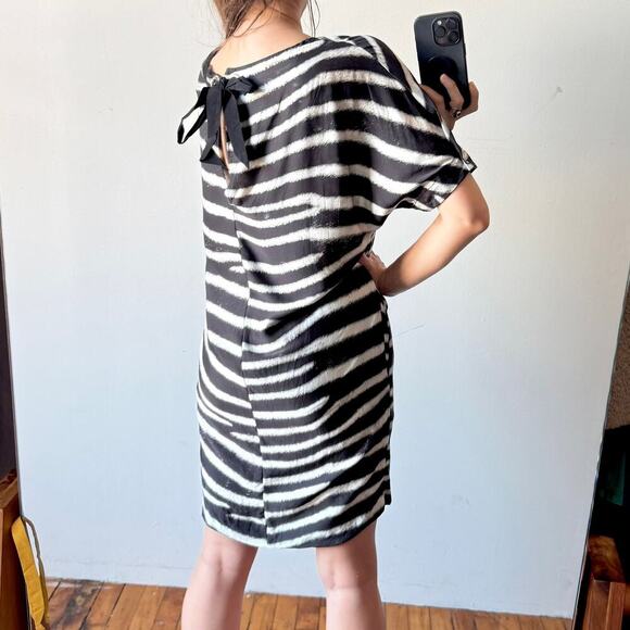 STELLA MCCARTNEY Zebra Stripe Silk Mini Dress - Picture 3 of 12